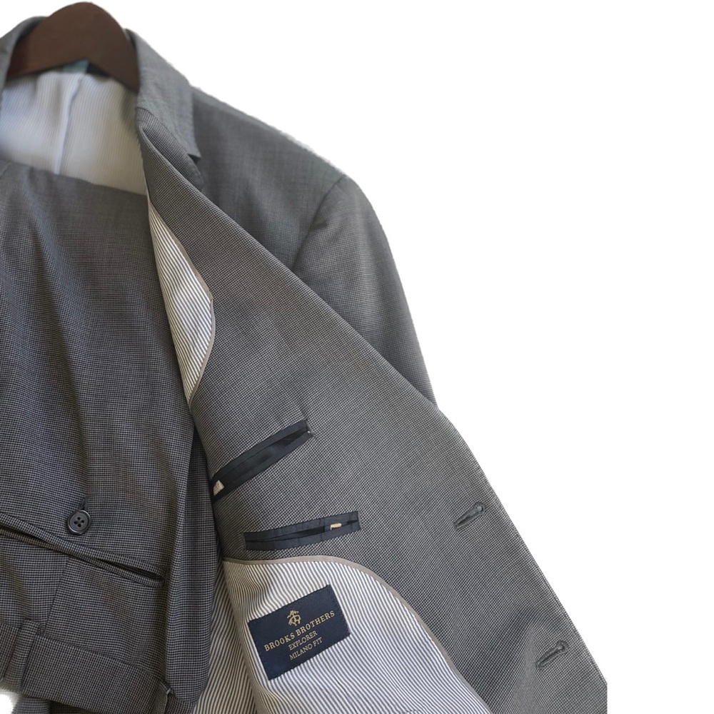 SOLD✨BROOKS BROTHERS | 44R / L | Explorer Milano Suit Sport Blazer Houndstooth